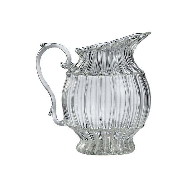 William Creamer – hand-blown borosilicate glass with lined pattern, 115 × 90 × 125 mm, 350 ml, designed by Gabriela Seres.