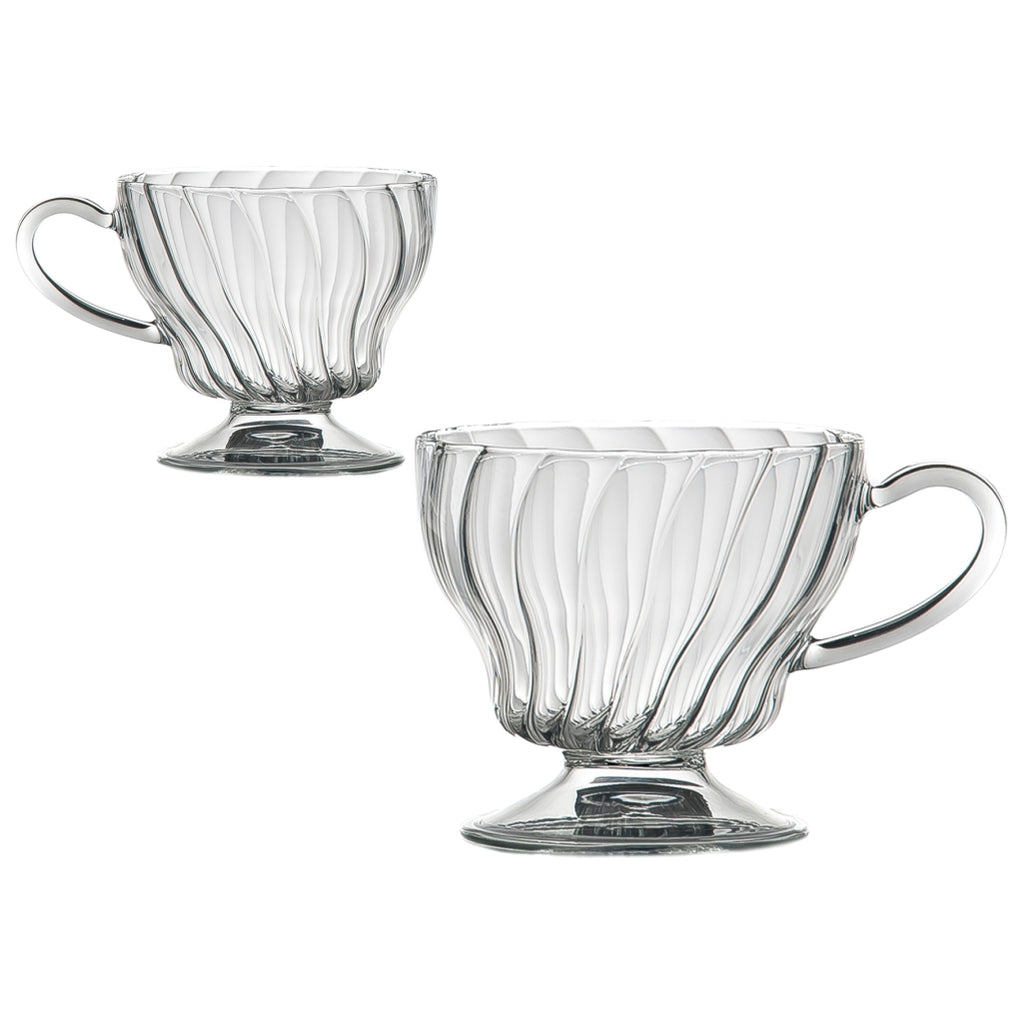 Optional title display ARABESQUE WIDE Teacup Clear (set of 2)