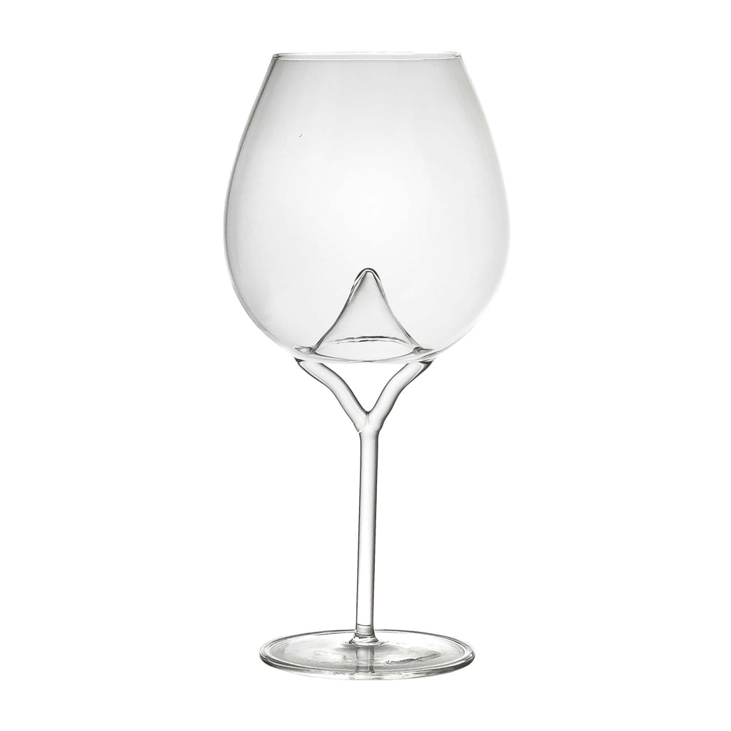 Optional title display Luna red wine glass on white background