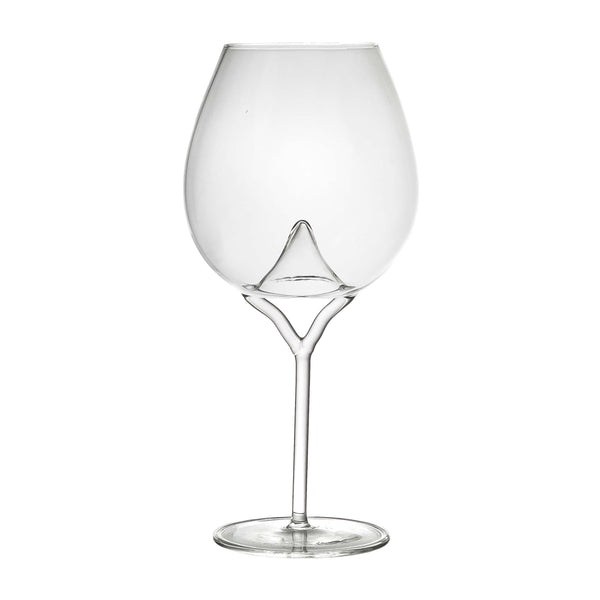 Luna red wine glass on white background