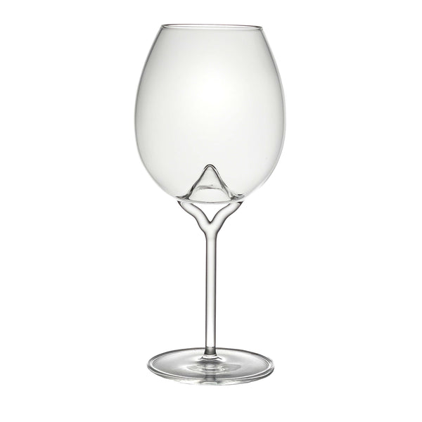 Luna white wine glass on white background