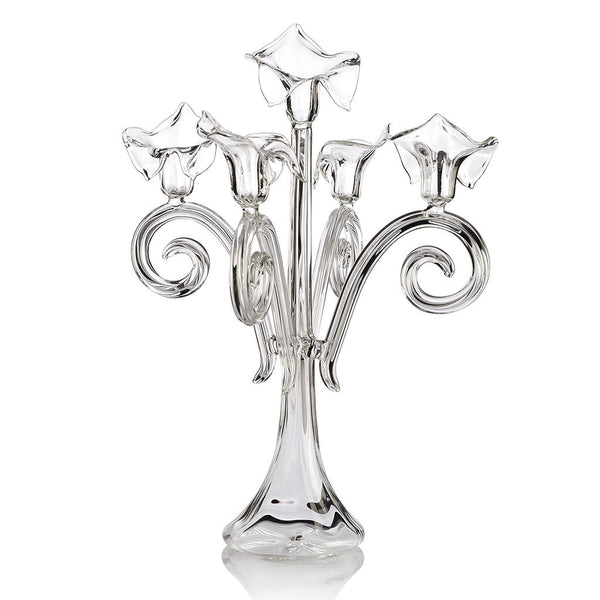 Calla 5 Candles Candelabra with Spiral Arms
