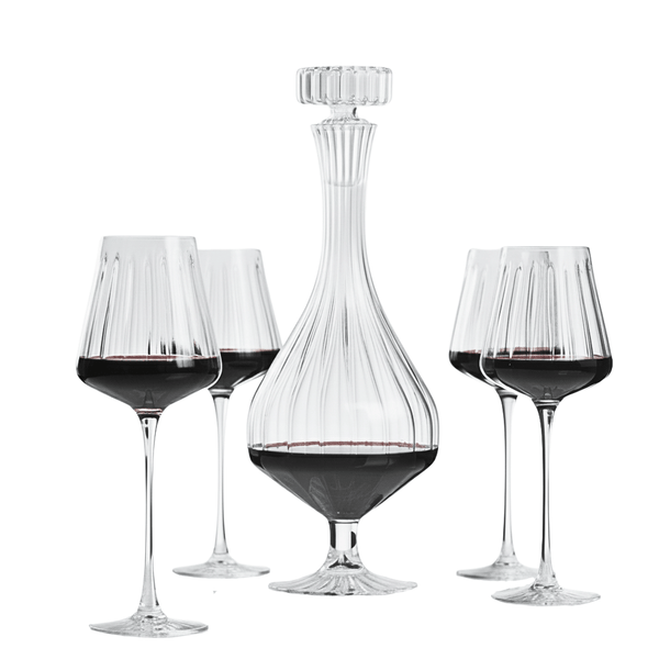 Elysee Carafe and set of 4 Red Wine Glasses