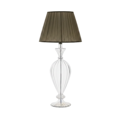 Emanuel Table Lamp – hand-blown optic borosilicate glass lamp with E27 light fixture, 2 m transparent cord, height 620 mm, diameter 215 mm, lampshade not included.