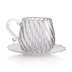 ARABESQUE Classic Teacup and Saucer Clear (set of 2)