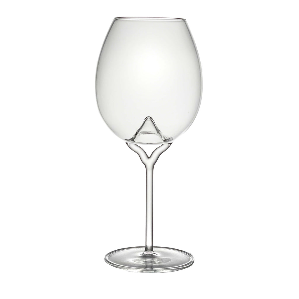 Luna white wine glass on white background