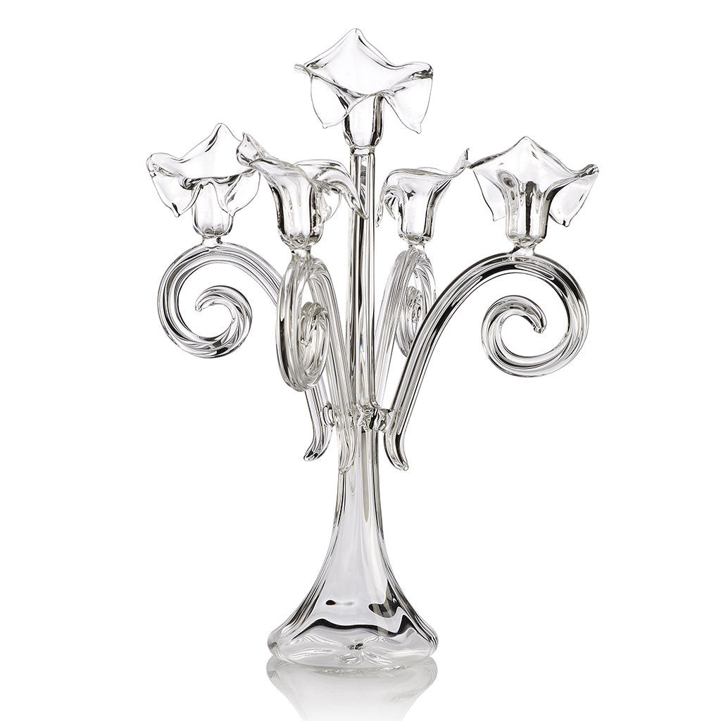 Calla 5 Candles Candelabra with Spiral Arms