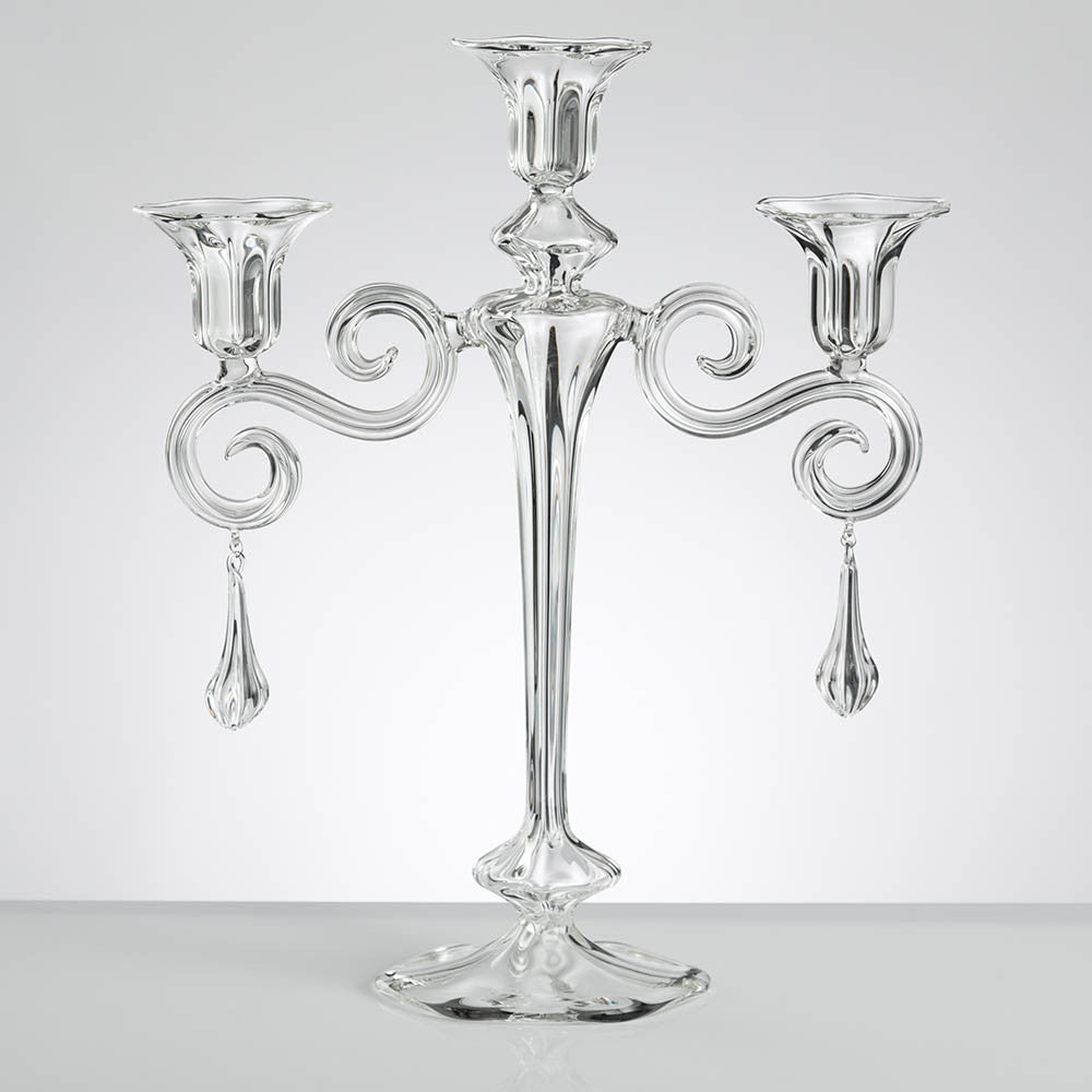 Carmen 3 Candles Candelabra with Spiral Arms