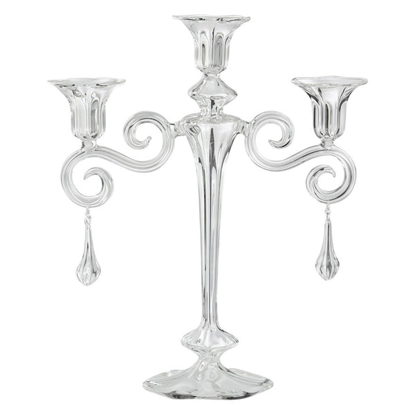 CARMEN 3 Candles Candelabra with Spiral Arms