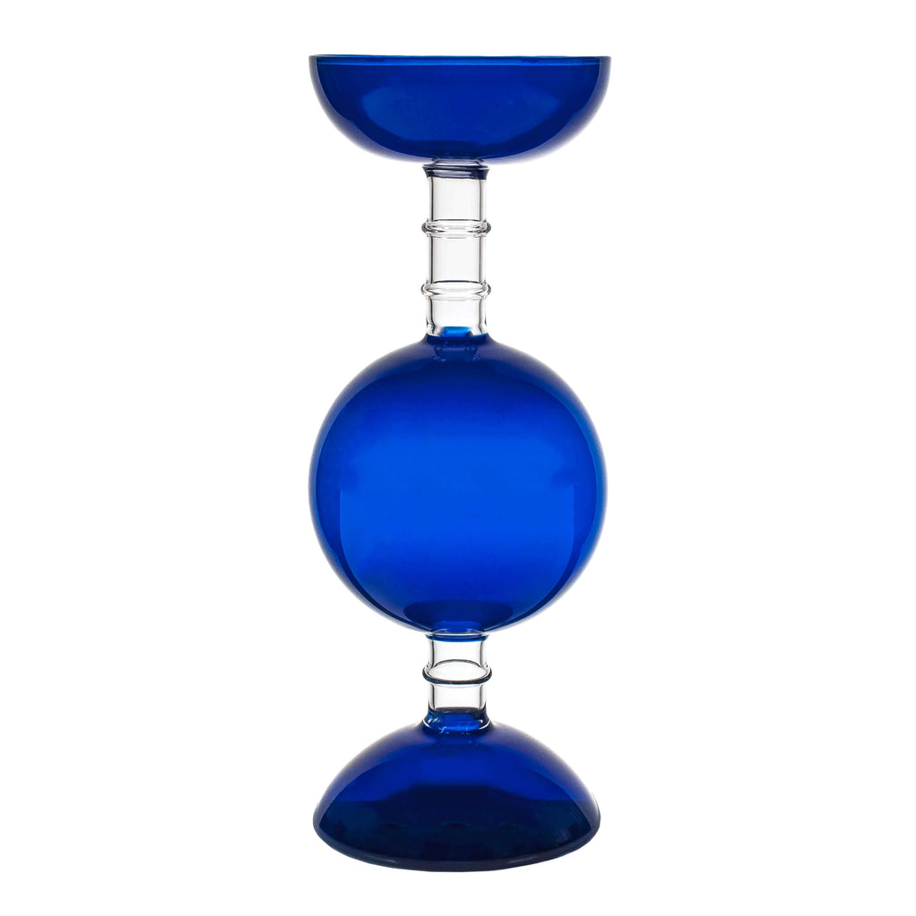 Blu candlehoder small on white background